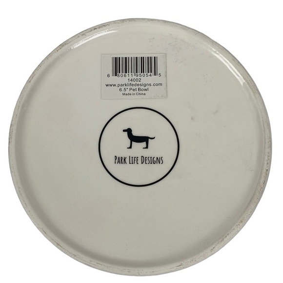 Park Life Designs Blue Black Paw Prints 6.5" Pet Bowl "I Love My Pet" Inside NEW - Picture 4 of 4